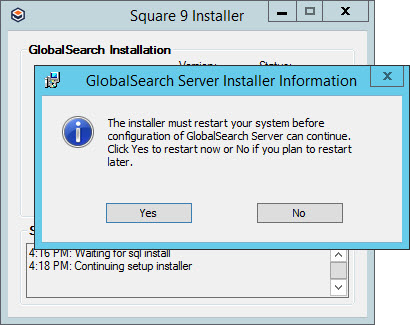 Reboot System to Install